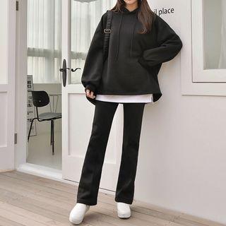 Set: Hooded Sweatshirt + Boot-cut Sweatpants