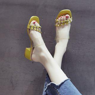 Block-heel Rivet Sandals
