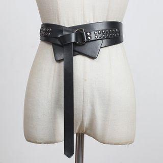 Faux Leather Corset Belt Black - One Size