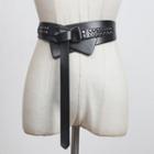 Faux Leather Corset Belt Black - One Size