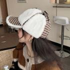 Houndstooth Panel Fleece Leifeng Hat