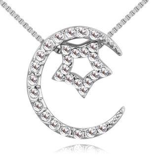 Austrian Crystal Crescent Moon Necklace