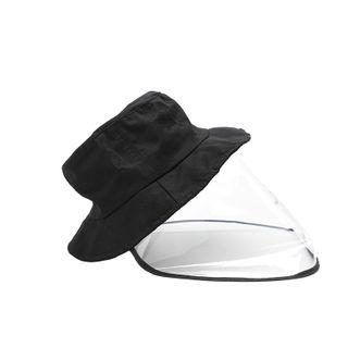 Protective Face Shield Bucket Hat Black - One Size