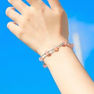 Bead Layered Bracelet Pink - One Size