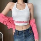 Set: Long-sleeve Button-up Cropped T-shirt + Tank Top