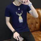 Deer-print T-shirt