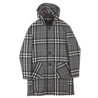 Plus Size Hooded Plaid Coat