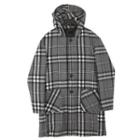 Plus Size Hooded Plaid Coat
