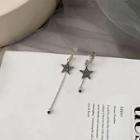 Non-matching Star Drop Earring Silver Needle - As Shown In Figure - One Size