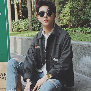 Long-sleeve Applique Button Jacket