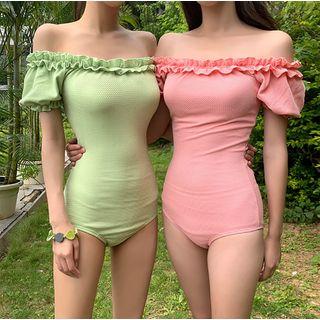 Off Shoulder Ruffled Swimsuit