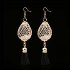 Caged Rhinestone Drop Earring 1 Pair - Gold - One Size