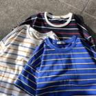 Contrast-stripe Short-sleeve T-shirt