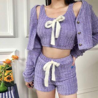 Knit Tank Top / Shorts / Cropped Cardigan