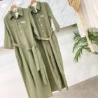 Short-sleeve Plain Straight Leg Jumpsuit