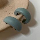 Matte Wooden Open Hoop Earring 1 Pair - E504 - Airy Blue - One Size