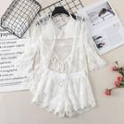 Halter Bikini Top / Shorts / Lace Cover-up