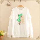 Round-neck Monster Printed Pullover