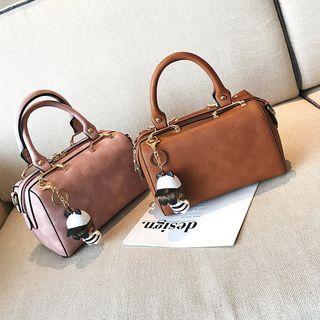 Faux-leather Boston Handbag