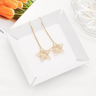 Alloy Faux Crystal Star Dangle Earring