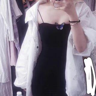 Butterfly Skinny Spaghetti-strap Dress
