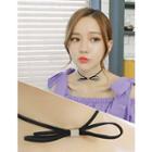 Bow Faux-leather Choker