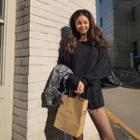 Fleece-lined Oversized T-shirt