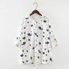 All Over Pattern Light Jacket White - One Size