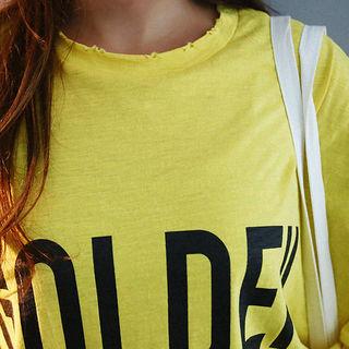 Distressed Lettering Long-sleeve Sweatshirt