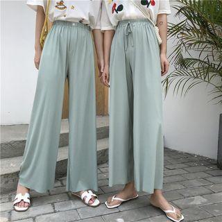 Plain Straight Cut Casual Pants