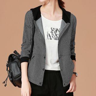 Pinstripe Hooded Jacket