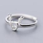925 Sterling Silver Deer Open Ring As Shown In Figure - One Size