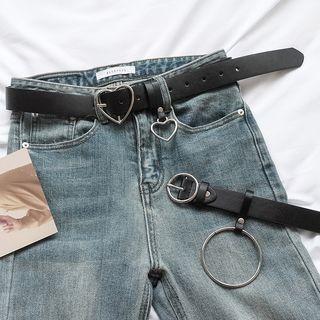 Heart / Hoop Faux Leather Belt