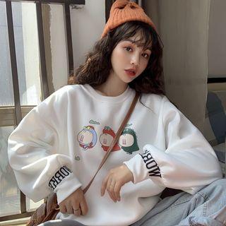 Letter Embroidery Print Pullover