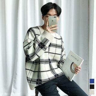 Oversized Plaid Sweater