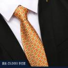 Genuine Silk Patterned Neck Tie Zsld003 - Yellow - One Size