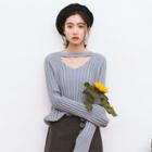 Keyhole Front Bell-sleeve Sweater