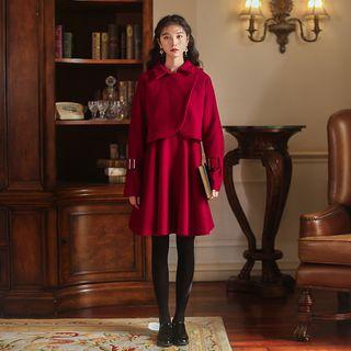 Sleeveless A-line Dress / Button Jacket