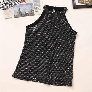 Halter-neck Sequined Top