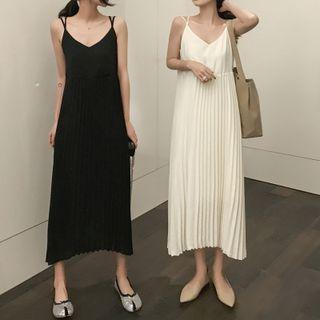 Spaghetti Strap V-neck Midi Smock Dress