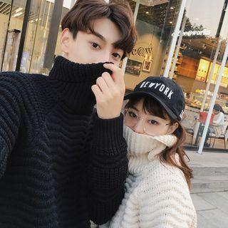 Couple Matching Turtleneck Chunky Knit Sweater