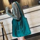Letter Velvet Tote Bag
