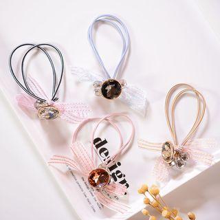 Resin Bead & Bow Hair Tie