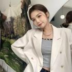 Double Breasted Blazer Off-white - One Size