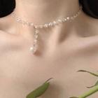 Faux Pearl Faux Crystal Y Choker 0376a - Necklace - One Size