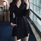 Long-sleeve Split Skirt With Shorts