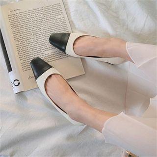 Genuine-leather Plain Toe-cap Pumps