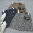 Buckled Plaid A-line Skirt
