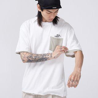 Short-sleeve Contrast Pocket T-shirt