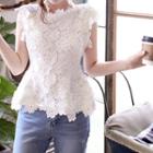 Sleeveless Zip-back Lace Top